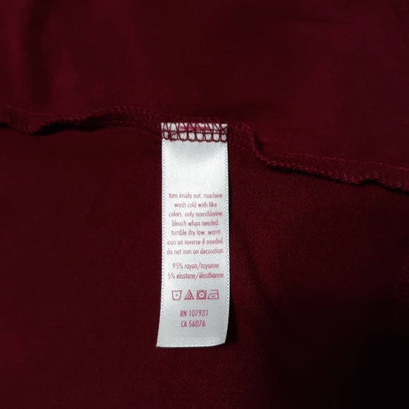 JUSTICE Asymmetrical Top Burgundy Size 14… - Picture 4 of 5